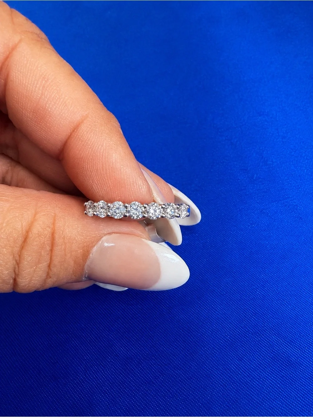 Moissanite Half Eternity Band in 925